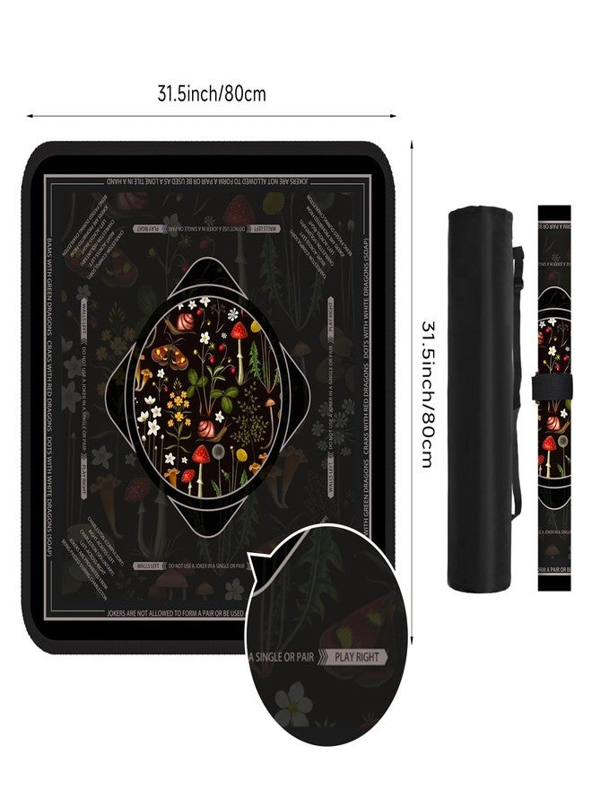 Deyimmei Neoprene Mahjong Mat for Table 31.5"x31.5" - Non-Slip, Noise Reduction Cover with Storage Pockets, American Rules & Crease-Free Rolled Shipping (Wildflower Fantasy) - Image 5